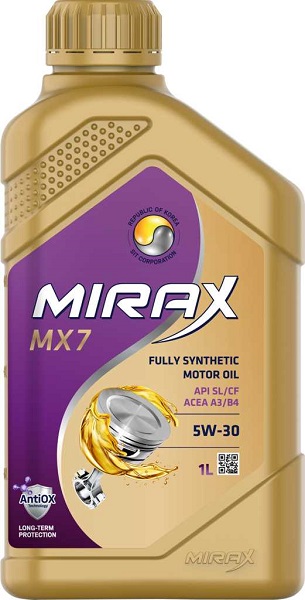 фото Моторное масло Mirax MX7 5W-30 A3/B4 SL/CF 1л 