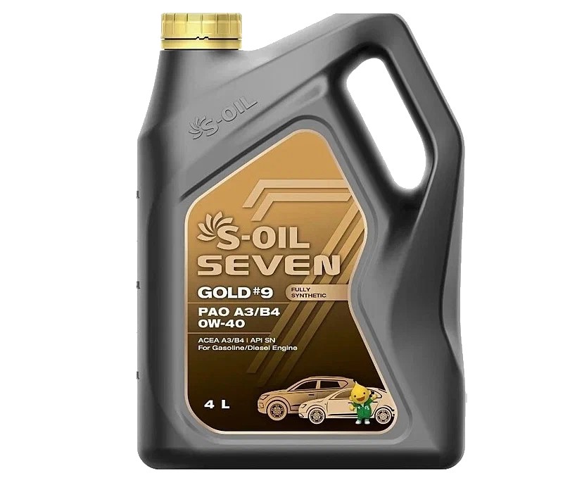 фото Моторное масло S-OIL Seven GOLD #9 PAO A3/B4 0W-40 4л. 