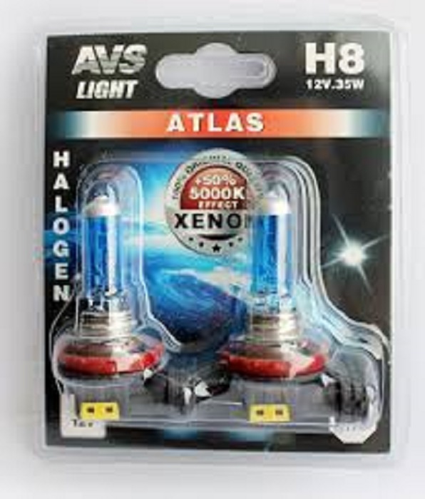 фото Автолампа Atlas AVS 12V 35Вт H8 2шт. блистер 