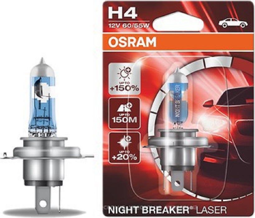 фото Автолампа OSRAM H4 (60/55W 12V) P43t Night Breaker Laser 