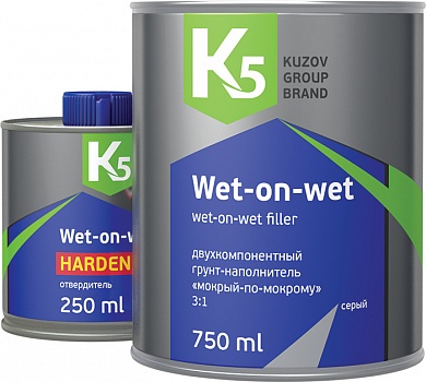 фото Грунт К5 Wet on Wet  Filler мокрый по мокрому 750+250мл. с отвердителем белый 
