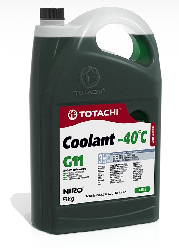 фото Антифриз TOTACHI NIRO COOLANT G11 зеленый -40°C 5кг 