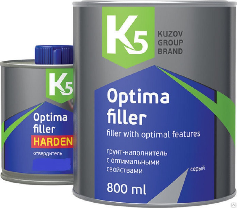 фото Грунт К5 Filler Optima серый 0,8+0,16л.  
