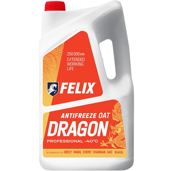 фото Антифриз FELIX DRAGON G12+, красный -45°С 5кг 