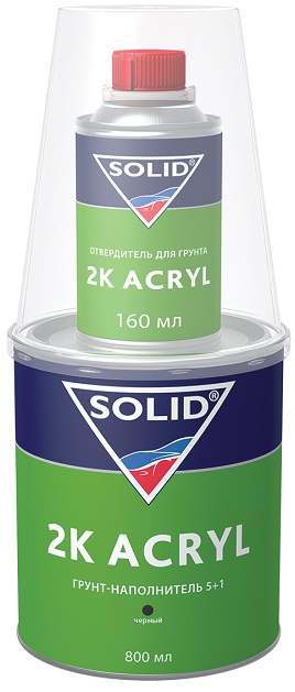 фото Грунт наполнительный 5+1 Solid 2K Acryl черный 800+160 мл 
