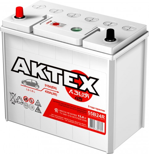 фото Аккумулятор AKTEX ASIA 6СТ-50А 50 Ач 470А о.п. B24L 