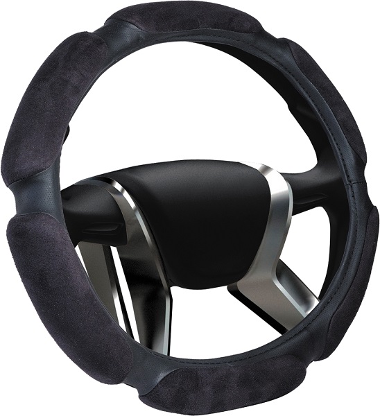 фото Оплетка руля M 6 подушечек WOG Memory foam черная 