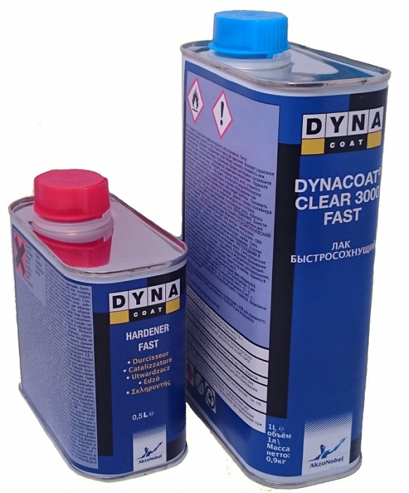 фото Лак Clear 3000 быстросохнующий 1л+0.5л  DYNACOAT 