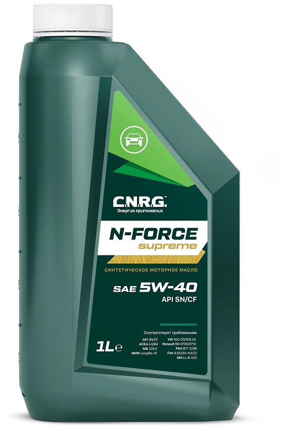 фото Моторное масло C.N.R.G. N-Force Supreme 5W-40 SN/CF, 1л в пластике 