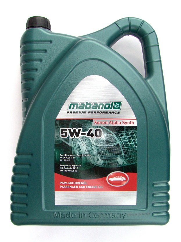 фото Моторное масло MABANOL Xenon Alpha Synth 5W-40  ACEA A3/B4 4л 