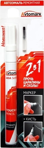 фото Краска- АвтоЭмаль ремонтная (2 в1 кисть+маркер) 10 мл. Изумруд 385 блистер 