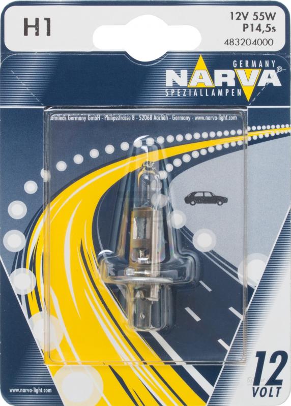 фото Автолампа NARVA H1 12V 55W 48320 1BL 