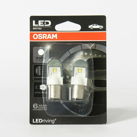 фото Светодиод Osram P21/5W 12V BAY15D 2W холодный белый 6000K 