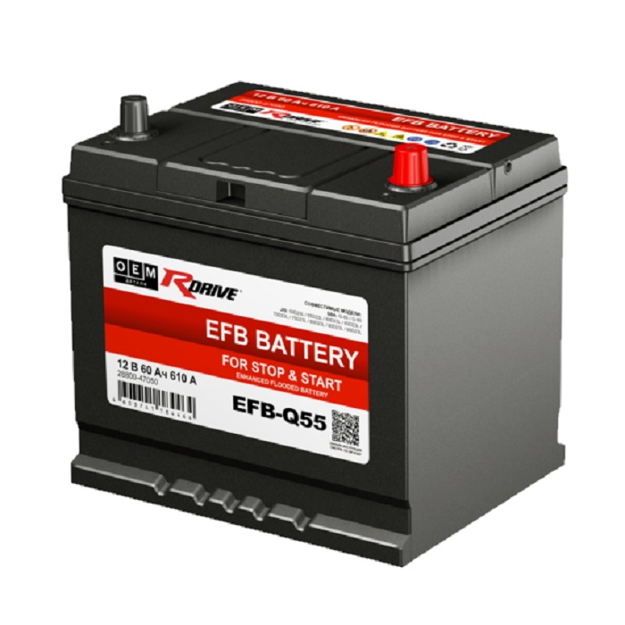фото Аккумулятор RDrive EFB-Q55 60 Ач 610A о.п. (TOYOTA 28800-47050) 