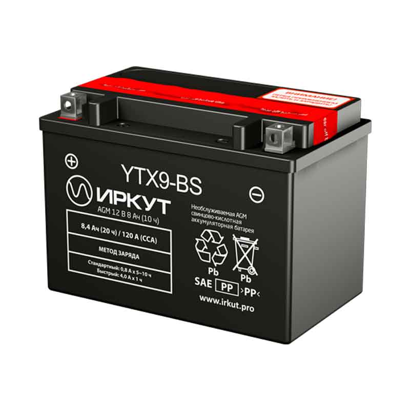 фото Аккумулятор ИРКУТ YTX9-BS 