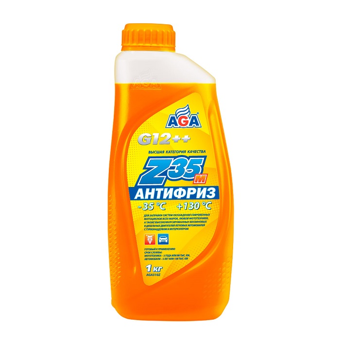 фото Антифриз AGA-Z35м G12++ оранжевый -35С/+130С готовый 1кг AGA310Z 