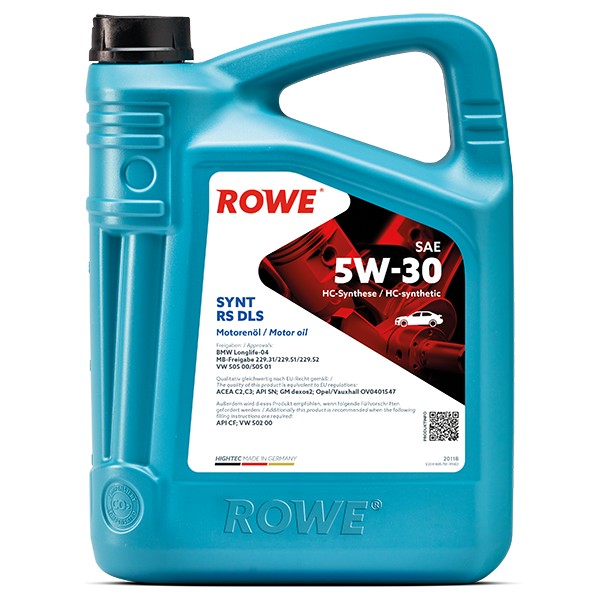 фото Моторное масло ROWE HIGHTEC SYNT RS DLS 5W-30 5л  