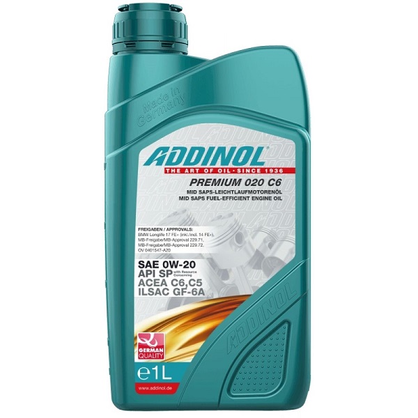 фото Моторное масло ADDINOL Premium 020 0W-20 C6 1л 