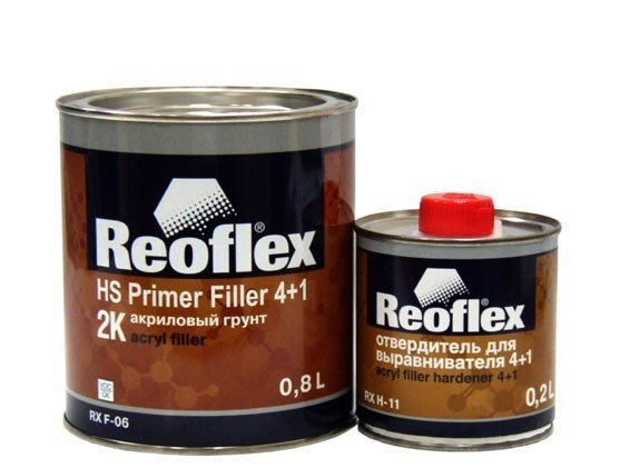 фото Грунт Reoflex прямо на металл 4+1 черный 0,8+0,2 