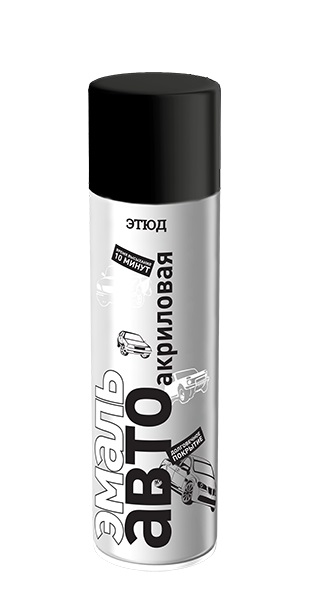 фото Эмаль ЭТЮД Euro spray technology универсальная автомобильная в аэр. упак. 650 мл. 9005 Черная мат. 