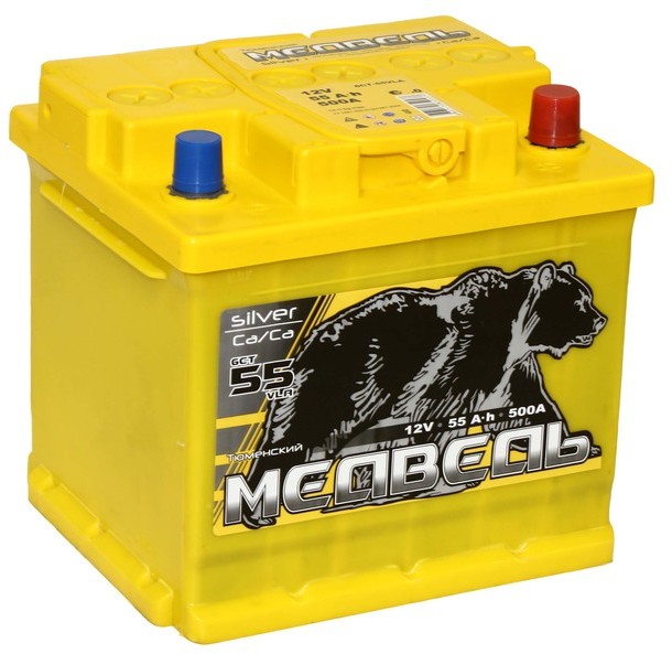 фото Аккумулятор 6СТ-55.0 VLA Медведь Silver Ca/Ca о.п (кубик) 