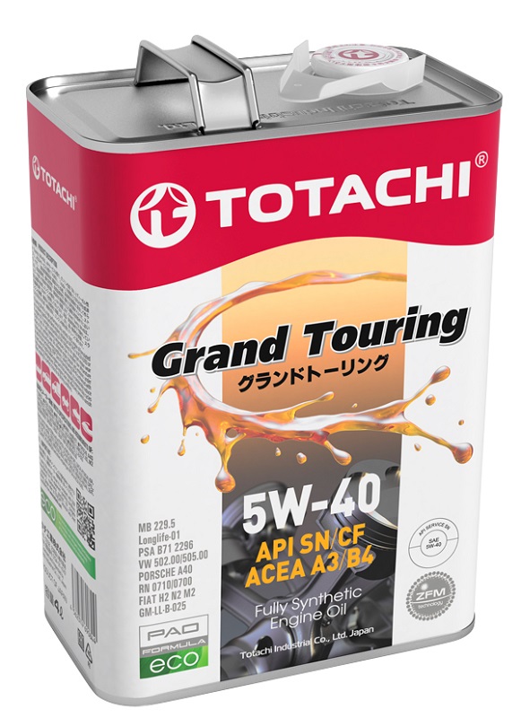 Картинка Моторное масло TOTACHI Grand Touring Fully Synthetic SN 5W-40 4л 