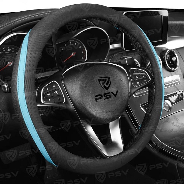фото Оплетка руля M PSV Termit экокожа черная отстрочка черно-синяя 