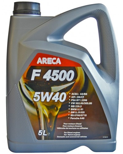 фото Моторное масло ARECA F4500 ESSENCE 5W-40, 5л 