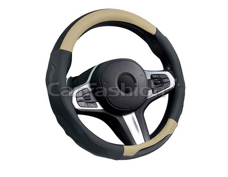 фото Оплетка руля M CarFashion Laredo экокожа черно-бежевая 