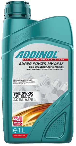фото Моторное масло ADDINOL Super Power MV 0537 5W-30 A3/B3/B4 SM/CF SH/EC 1л 