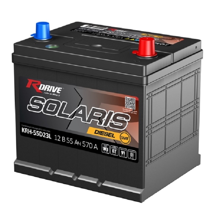 фото Аккумулятор RDrive SOLARIS DIESEL SMF KRH-55D23L 55 Ач 570А о.п. 