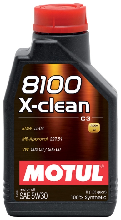 Картинка Моторное масло MOTUL 8100 X Clean 5W-30 C3 1л. 