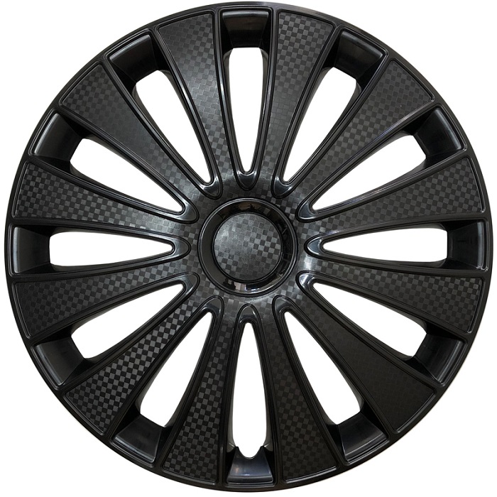 фото Колпаки колесные R14 "STAR" Карат черный глянец 4шт 