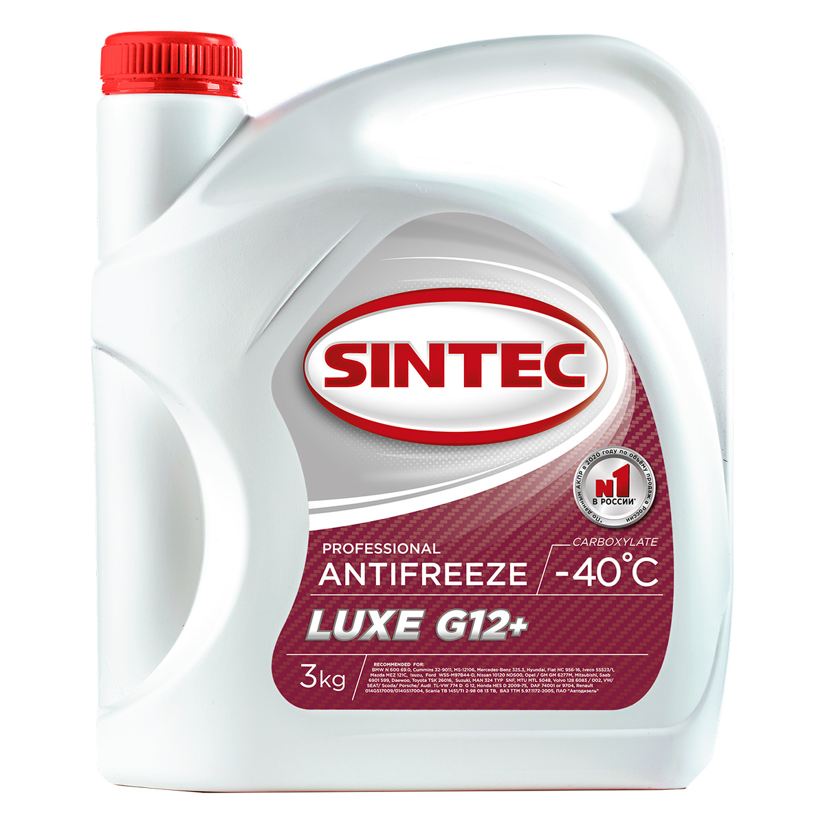 фото Антифриз Sintec LUXE G12+ (-40) красный 3кг 