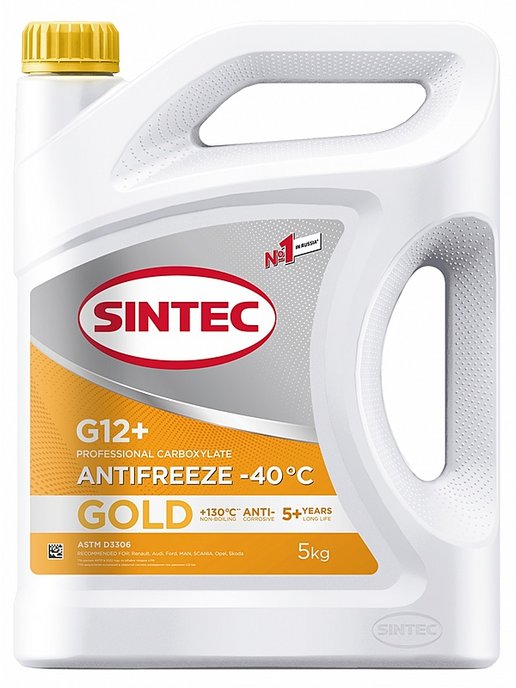 фото Антифриз Sintec GOLD G12+ (-40) желтый 5кг 