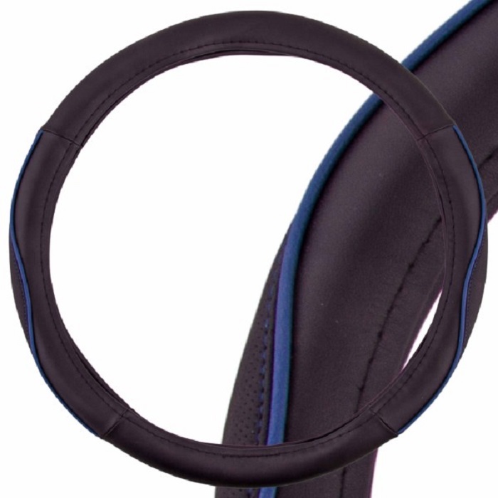фото Оплетка руля SKYWAY Combo-7 M Черно/синяя экокожа 