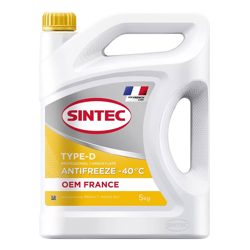 фото Антифриз Sintec France Type-D (-40) желтый 5кг 