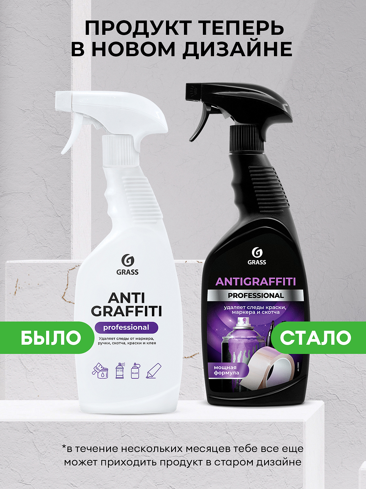 фото GRASS Очиститель Скотча, Клея, Жвачки, Резины,Маркера "Antigraffiti" Professional 600мл 