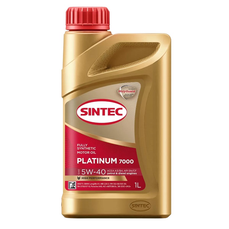 фото Моторное масло SINTEC PLATINUM 7000 SAE 5W-40 API SN/CF ACEA A3/B4 1л 