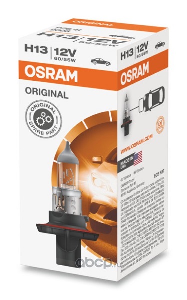 фото Автолампа OSRAM H13 12V 60/55W ORIGINAL LINE 1шт 