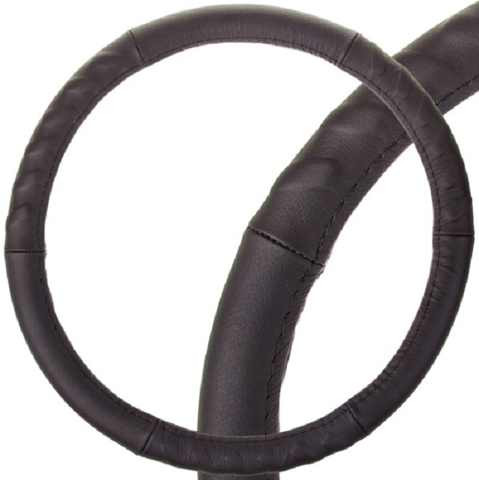 фото Оплетка руля SKYWAY Real-3 М Черная кожа натуральная 