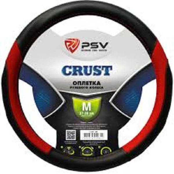 фото Оплетка руля M PSV Crust экокожа красная 