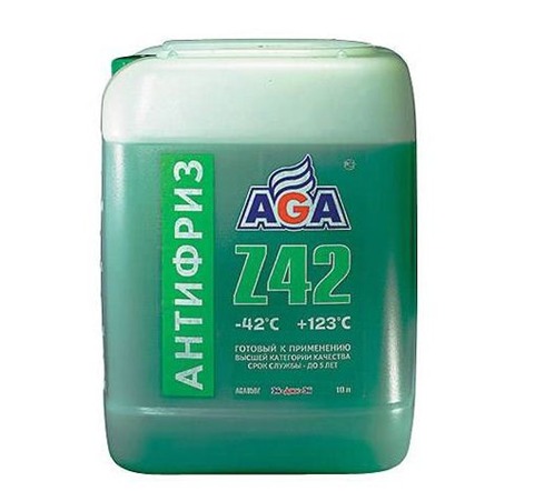 фото Антифриз AGA-Z42/G12++ зеленый -42С/+123С готовый10кг AGA050Z 