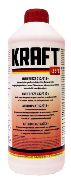 фото Антифриз G12/G12+ Kraft красный 1,5л 