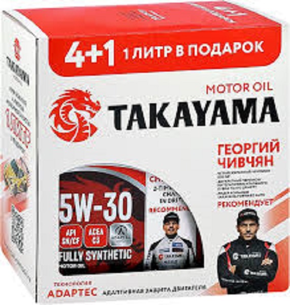 фото Моторное масло TAKAYAMA Adaptec Synt 5W-30 SL/CF A3/B4 4л+1л (Жесть) 