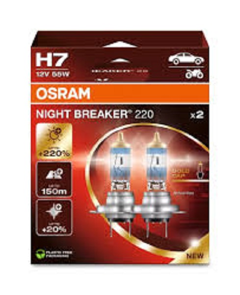 фото Автолампа OSRAM H7 12V 55W Night Breaker220 +220% 2шт 