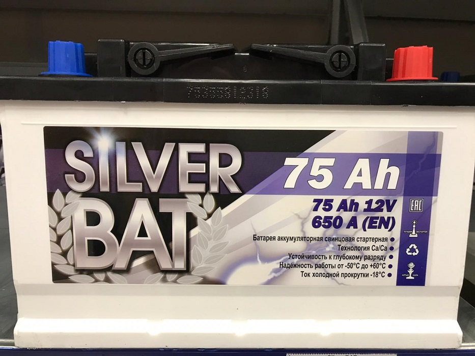 фото Аккумулятор Silver BAT 75 А/ч об.п. ток 650  