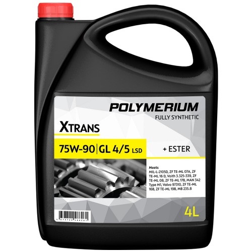 фото Трансмиссионное масло POLYMERIUM XTRANS 75W-90 GL4/5 4L 